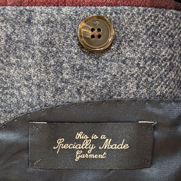 NEW Scotch & Soda Mens Blue Wool Blend Double Breasted Sport Blazer Coat L/50 - Picture 4 of 8